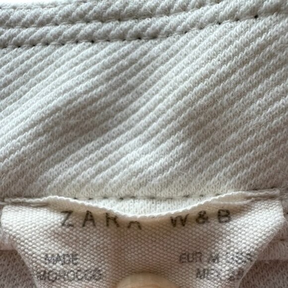 🌸4/$50🌸 ZARA W&B Ivory 5 Button Fly Side Pocket Baggy Capri Pants - Picture 3 of 16